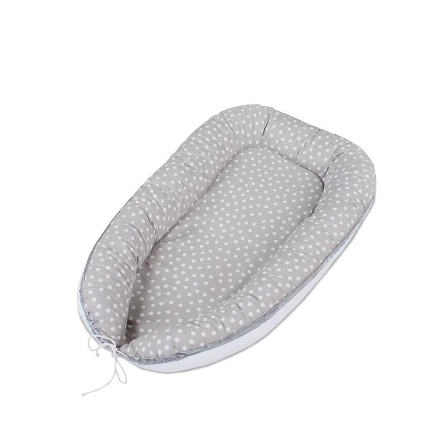 babybay Cuddle Nest gris perla puntos blancos
