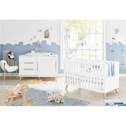 Pinolino Ensemble Lit Bebe Commode A Langer Move Blanc Naturel Roseoubleu Fr