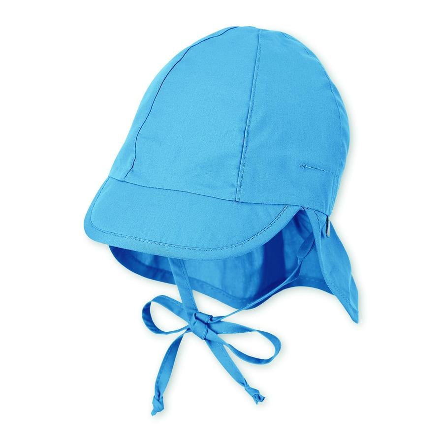 Sterntaler czapka z daszkiem z ochroną szyi w kolorze aksamitnym niebieskim