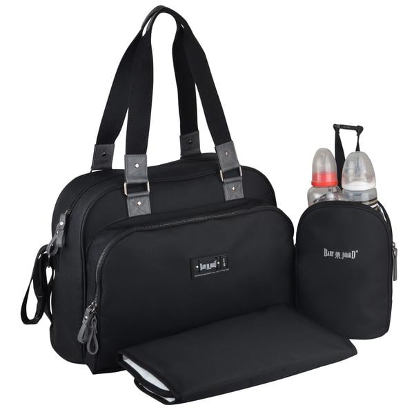 2 Compartiments a Large Ouverture zippée Baby on board- Sac a Langer Sac Repas Tap. 7 Poches Sac Urban Classic Black 