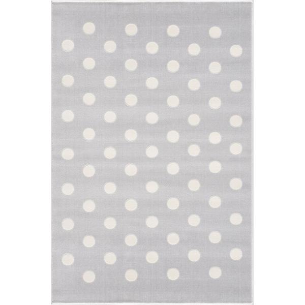 LIVONE-lek och barnmatta Happy Rugs Confetti silvergrå / vit, 120 x 180 cm