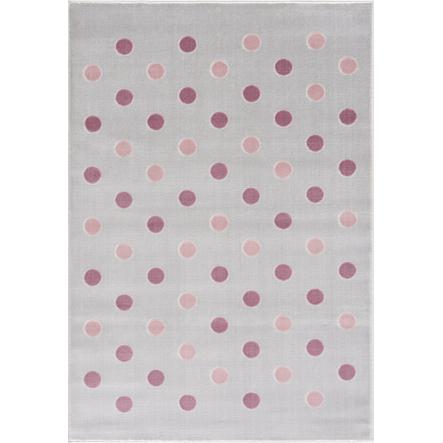 LIVONE Tapis enfant Happy Rugs Confetti gris argenté/rose 100x160 cm
