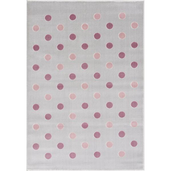 LIVONE-lek och barnmatta Happy Rugs Confetti silvergrå / rosa, 120 x 180 cm