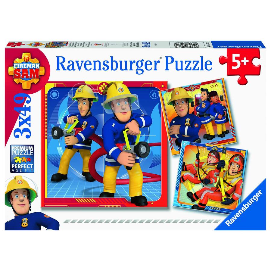 Ravensburger  Puzzle 3 x 49 Teile Feuerwehrmann Sam: Unser Held Sam