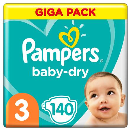 Pampers Couches Baby Dry T.3 Midi 6-10 kg pack géant 140 pcs
