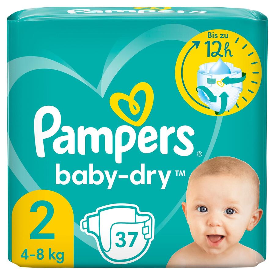 Pampers Baby-Dry Größe 2, 37 Windeln, bis zu 12 Stunden ...