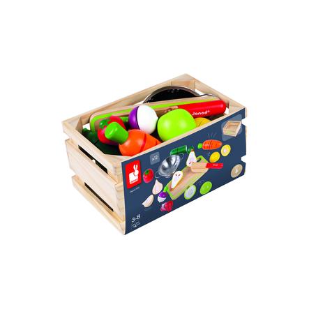 Janod® Obst- und Gemüse-Set "Green Market" mit Zubehör im Kasten
