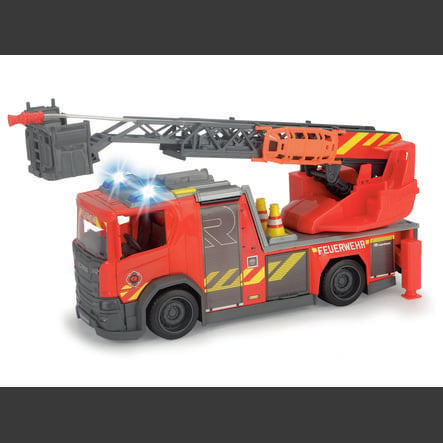 DICKIE Toys Camion pompier enfant Scania, échelle pivotante