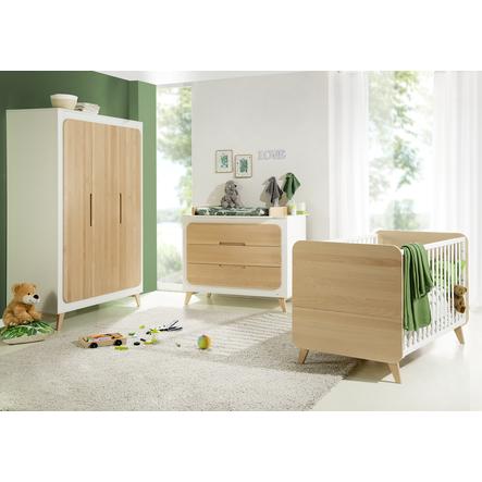 Geuther Ensemble Lit Bebe Commode A Langer Armoire 3 Portes Traumwald Bois Blanc Naturel Roseoubleu Fr