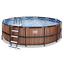 EXIT Wood Pool ø450x122cm mit Filterpumpe, braun