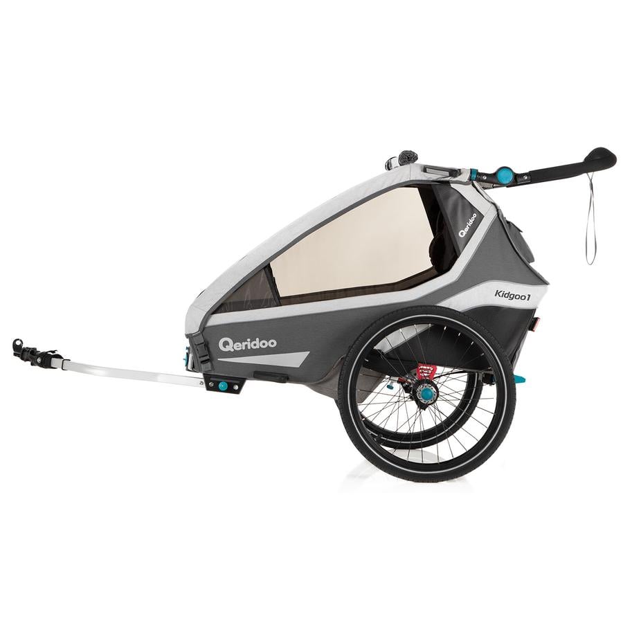 Qeridoo® Remorque vélo enfant Kidgoo1 grey 2020