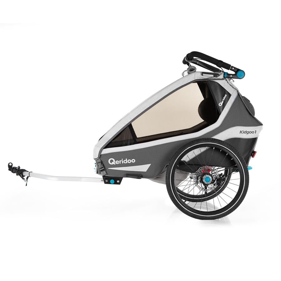 Qeridoo® Remorque vélo enfant Kidgoo1 Sport grey 2020