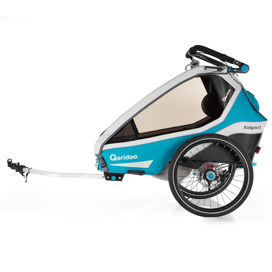 Qeridoo ® Remolque de bicicletas para niños Kidgoo1 Sport Petrol 