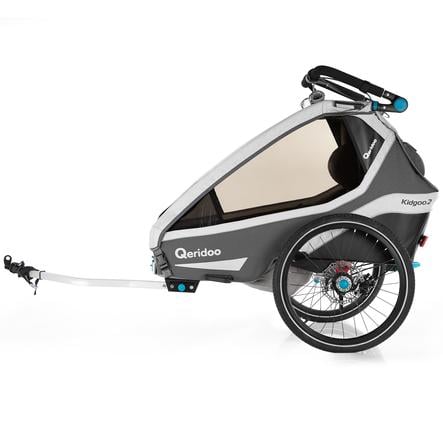 Qeridoo® Remorque vélo enfant Kidgoo2 Sport grey 2020