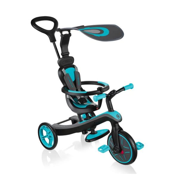 Globber Tricycle draisienne enfant évolutif Explorer Trike 4en1, bleu clair