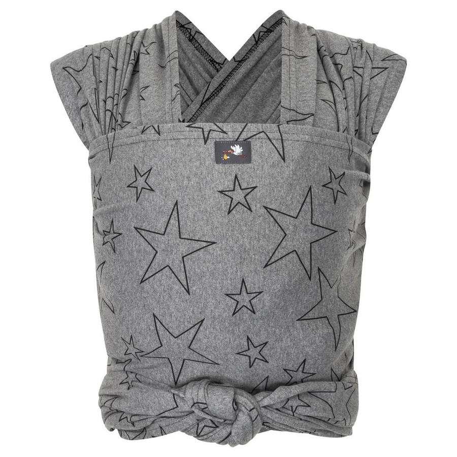 HOPPEDIZ Maxi elastisk bæresjal grå med stjerner