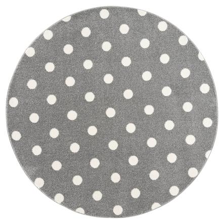 LIVONE dětský koberec Kids love Rugs CIRCLE stříbrná šedá / bílá 100 cm kulatá 