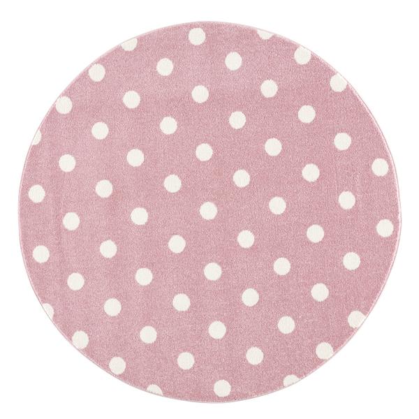 LIVONE dětský koberec Kids love Rugs CIRCLE růžová / bílá 100 cm kulatá 