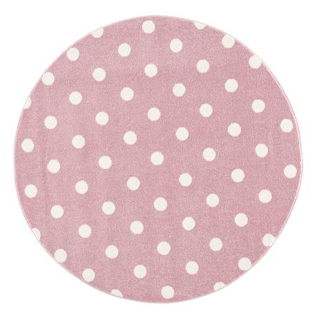 LIVONE børnetæppe Børn elsker tæpper CIRCLE pink / hvid 160 cm rund 