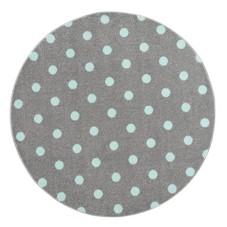 Alfombra infantil LIVONE Los niños aman las alfombras CIRCLE gris plateado/menta 100 cm redondo