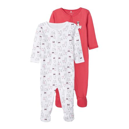 name it Combinaison pyjama bébé Claret Red lot de 2