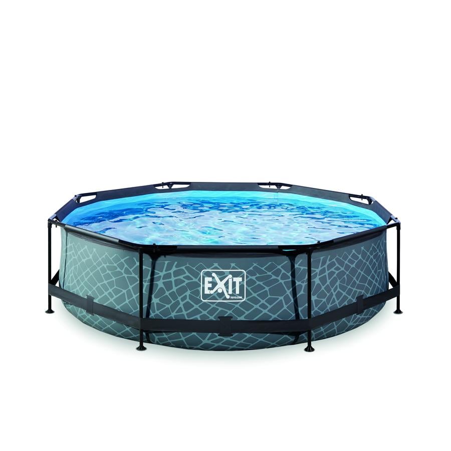 EXIT Stone Pool ø300x76cm s filtrační pumpou - šedá