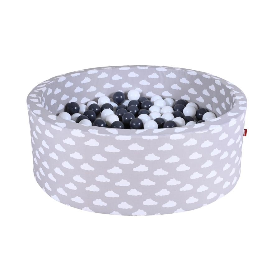 knorr® toys Bällebad soft - "Grey white clouds" - 300 balls grey/creme