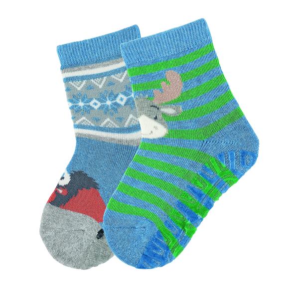 Sterntaler ponožky Air dvojité balení los / bizon středně modrá melanž 