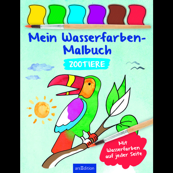 arsEdition Mein Wasserfarben-Malbuch Zootiere