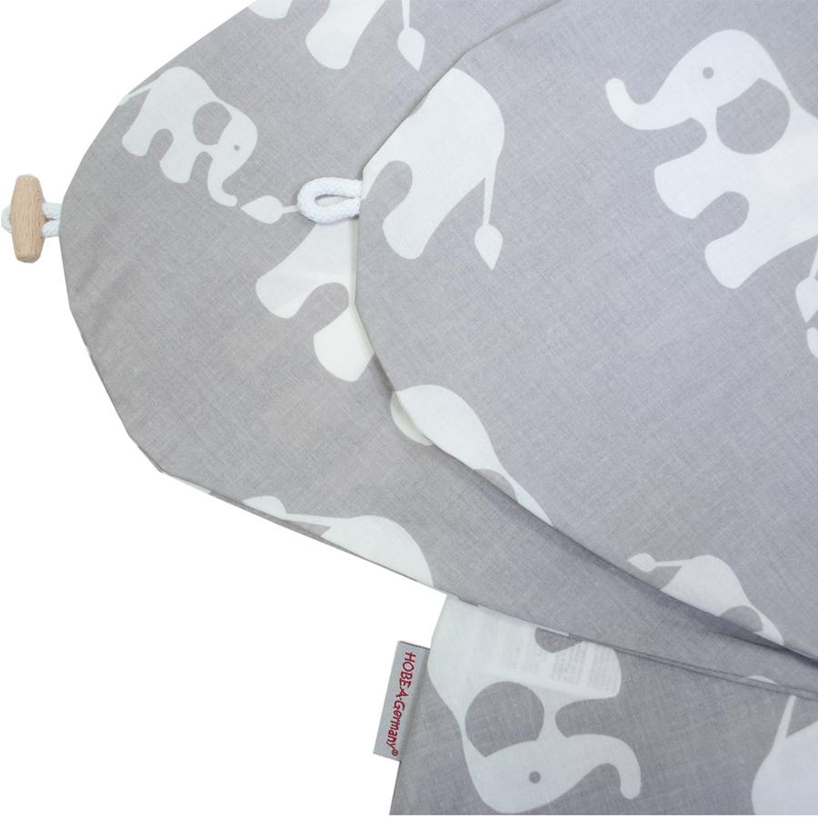 HOBEA-Germany osłona poduszki pielęgnacyjnej rodzina słoni szarych białych