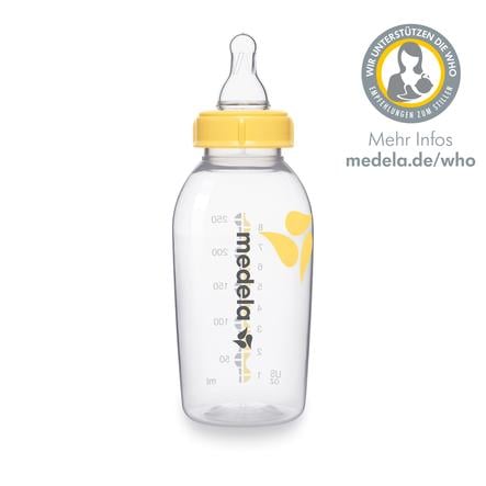 MEDELA Milchflasche 250 ml mit Sauger M Muttermilchflasche NEU mittlerer Fluss 