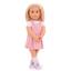 Our Generation - Puppe Naty mit rosa Overall-Kleid 46 cm