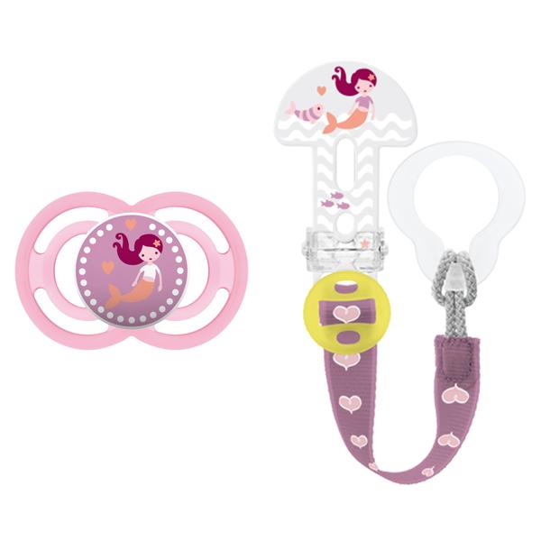 MAM Fopspeen Perfect Silicone 16+ &amp; Clip it! girl