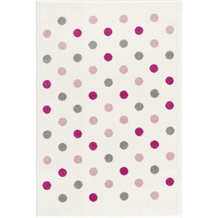 LIVONE play a dětský koberec Happy Rugs Confetti krém / růžová / stříbrná šedá 120 x 180 cm