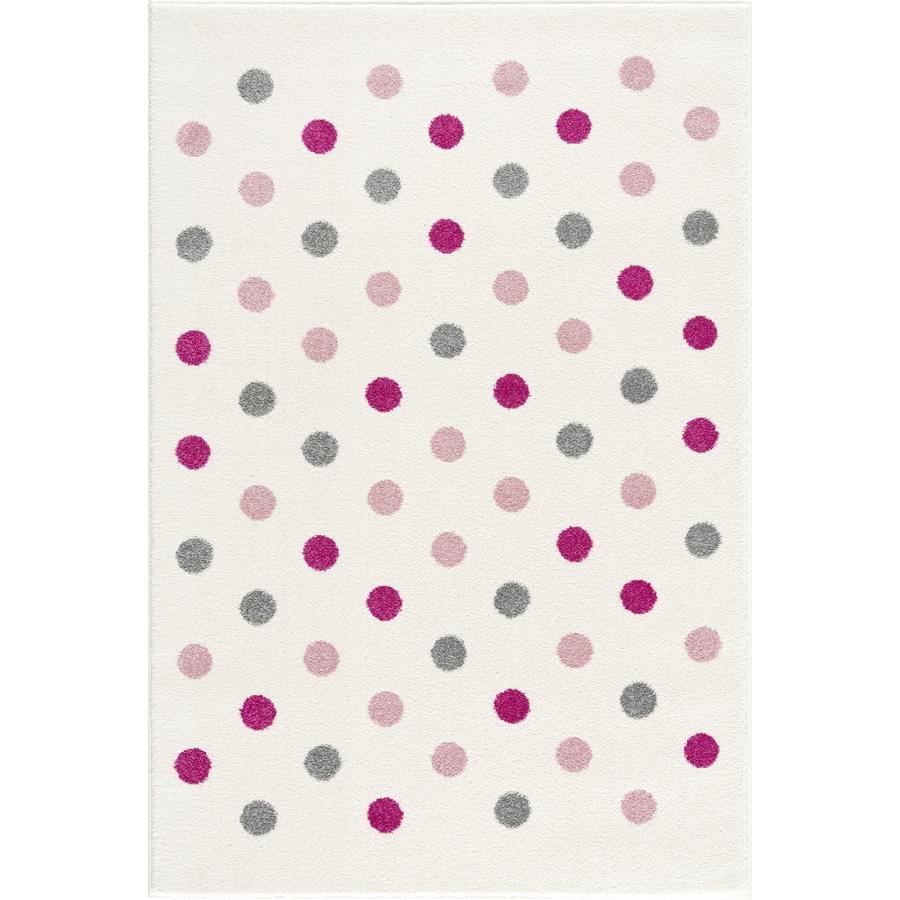 LIVONE play a dětský koberec Happy Rugs Confetti krém / růžová / stříbrná šedá 120 x 180 cm