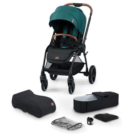 Kinderkraft Poussette Duo Combinee Evolution Cocoon 2en1 Midnight Green Roseoubleu Fr