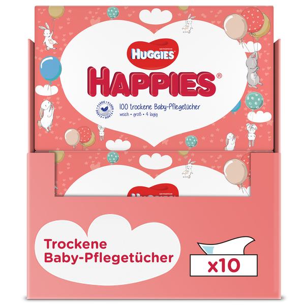 Huggies Lingettes bébé sèches Happies 10x100 pièces