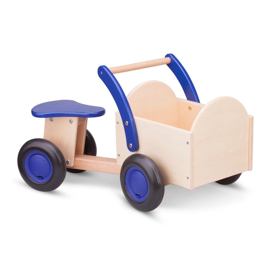 New Classic Toys Porteur enfant bleu, boîte naturel bois