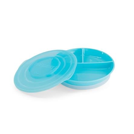 Twistshake Plate med divider pastellblå