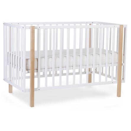 Childhome Lit Enfant A Barreaux Bois Blanc Naturel 60x1 Cm Roulettes Roseoubleu Fr