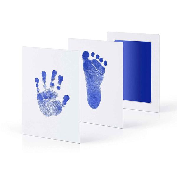 Baby Fussabdruck Set 2 pcs Nabance Baby Handabdruck und Fußabdruck Clean Touch Stempelkissen Baby Handprint Babyhaut kommt nicht mit Farbe in Berührung für Baby Taufe Familie Geschenk 