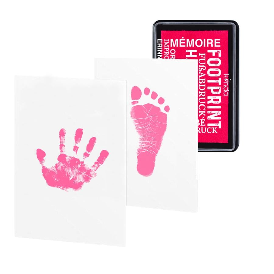 Regalo para Bebé Ideal para Recuerdos Familiares PChero Kit de Huellas Bebé Pie y Manos Almohadillas de Tinta No Tóxicas 2 Piezas Mediano 