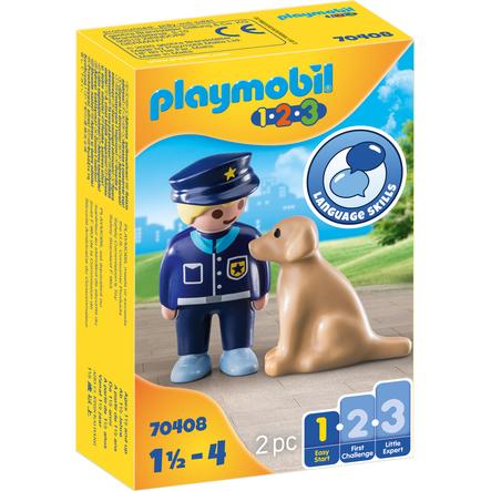 PLAYMOBIL  ® 1 2 3 Politieagent met hond