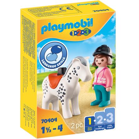 Playmobil 1 2 3 Figurine Cavaliere Avec Cheval Roseoubleu Fr