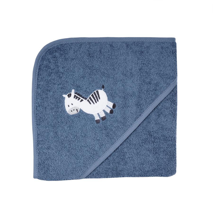 WÖRNER SÜDFROTTIER Ręcznik kąpielowy z kapturem zebra ciemnoniebieski 80 x 80 cm