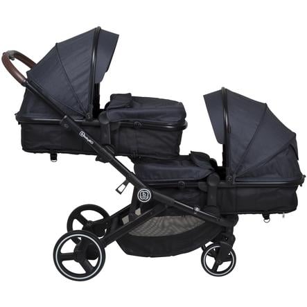 Babygo Poussette Double Inline Twiner Grey Roseoubleu Fr