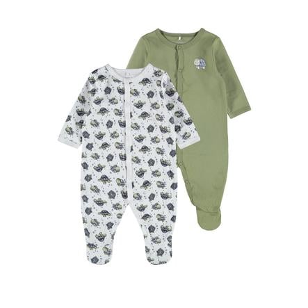 name it Schlafoverall 2er Pack Loden Green Dino