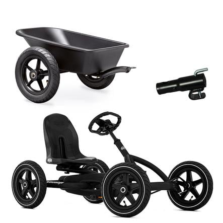 BERG Pedal Go-Kart Buddy Black Set (inkl. Anhängerkupplung für Trailer L und Anhänger L)