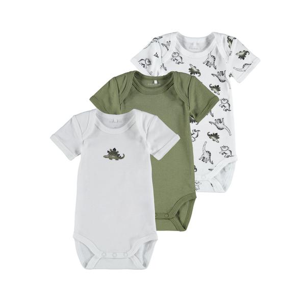 name it Lichaam 3-pack Loden Green Dino