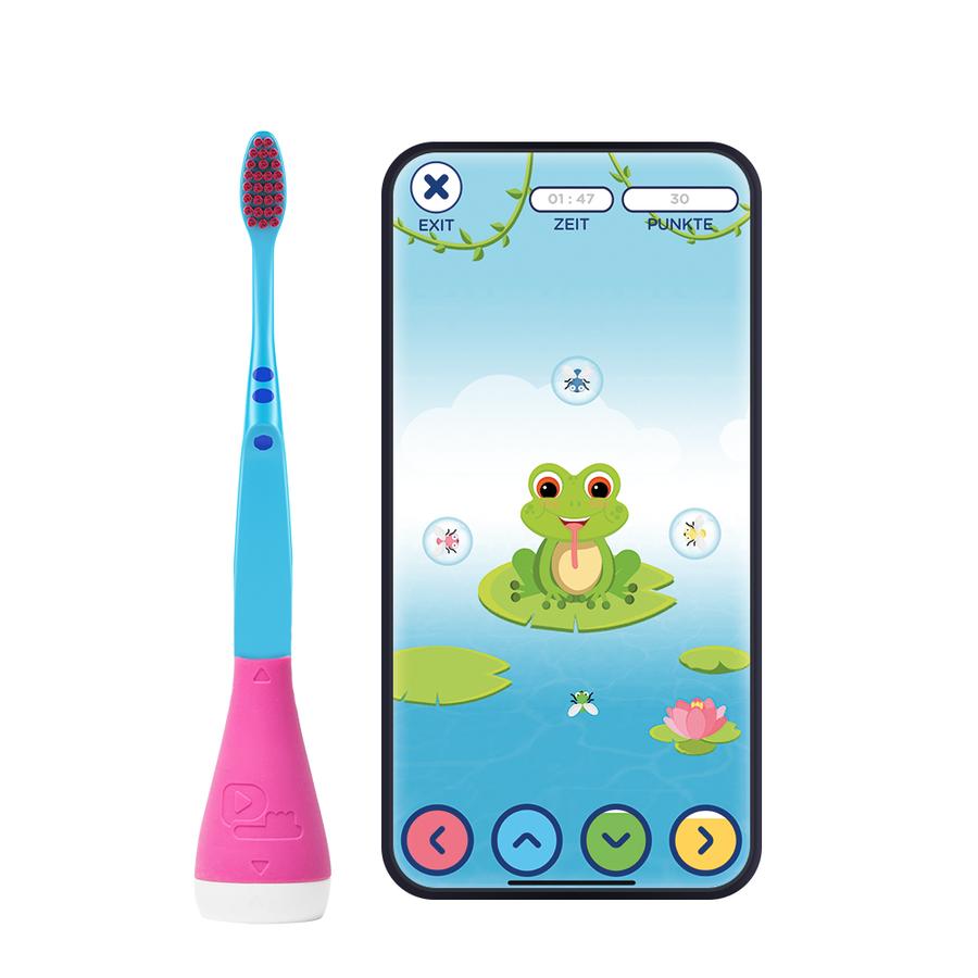 playbrush Älykäs kiinnitys manuaalisiin hammasharjoihin, joissa on App pink